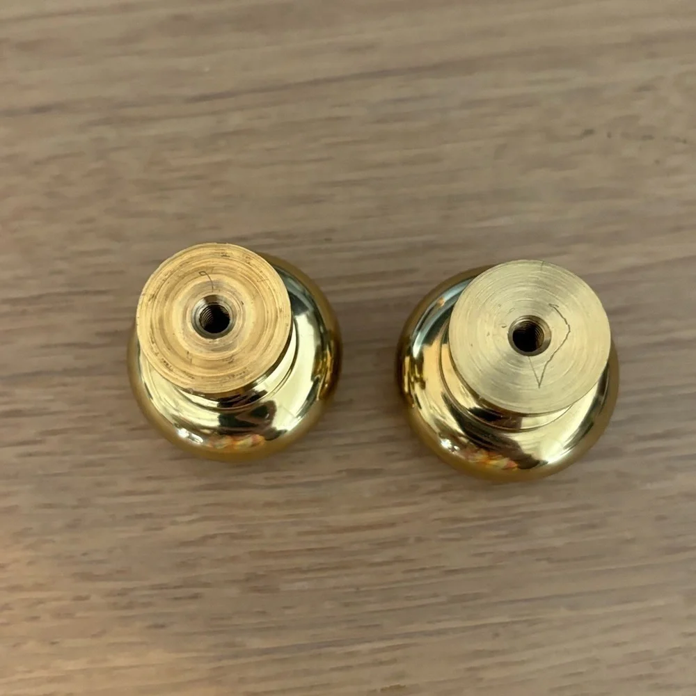 Set of‎ 2 cabinet door knobs Solid brass. New